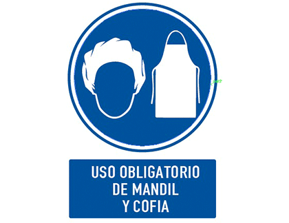 señalizacion mandil y cofia